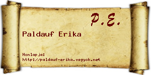 Paldauf Erika névjegykártya